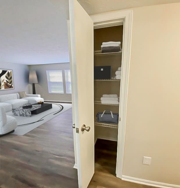 Designed with flow and function in mind, our hallways offer easy access to every room with a clean, modern look. - The Links Apartments