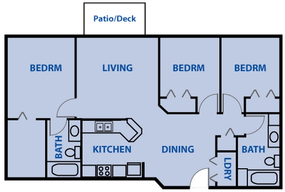 3BR/2BA - Vincent Marie Apartments