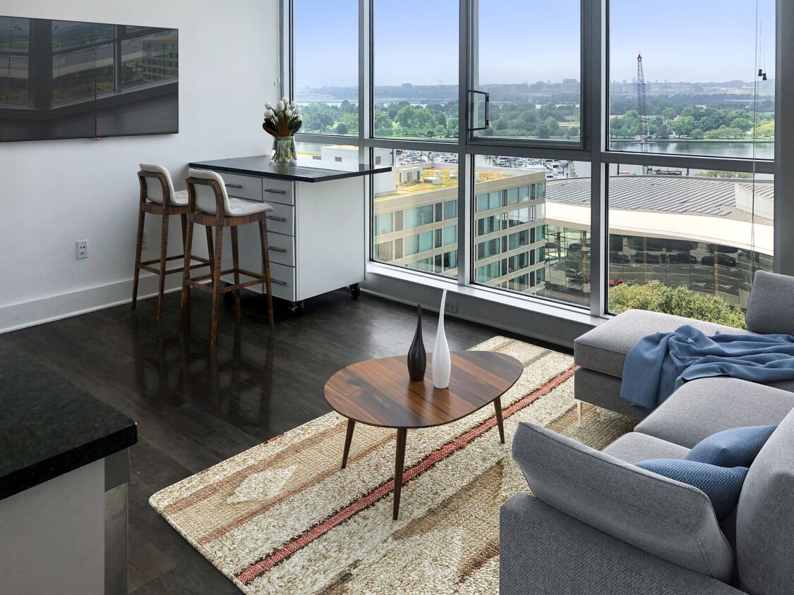 Apartment living room at the Lex - Lex and Leo at Waterfront Station