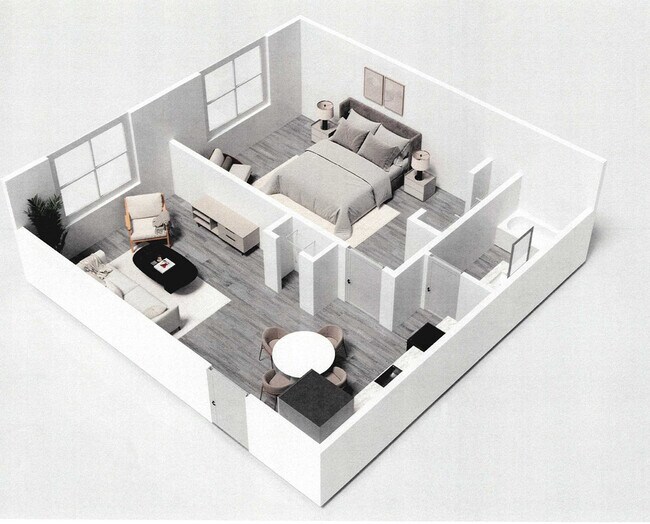Apartamento de 1 dormitorio, 570 pies cuadrados - Platform Douglas