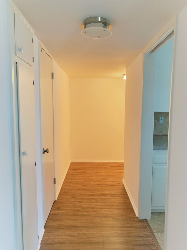 Hallway with pantry leading to kitchen & living room. - 14414 Addison St