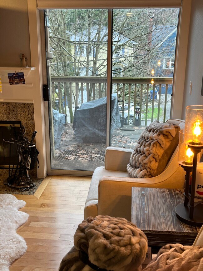 Fireplace and Deck - 301 W Raye St