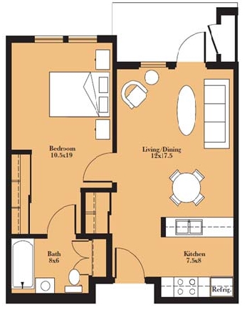 1BR/1BA - Palm Terrace I