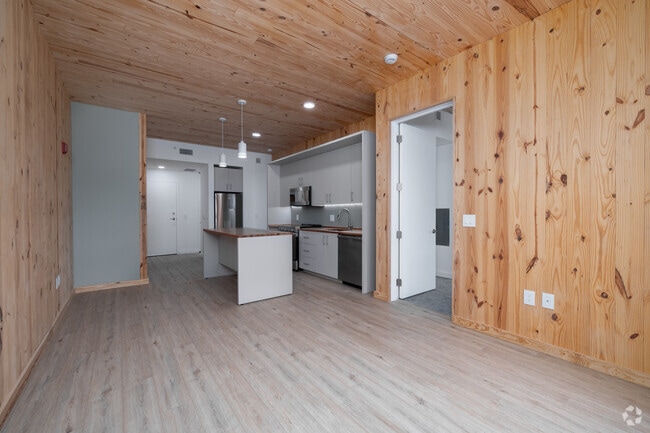 2BR, 2BA - 828SF - Living Room - Acme Timber Lofts