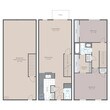 Two Bedroom, 1.5 Bath Townhome (BTH)