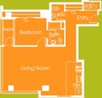 1 Bed 1.5 Bath (1,034 sq ft)