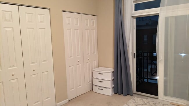 Main bedroom closets and balcony door - 1422 S Halsted St