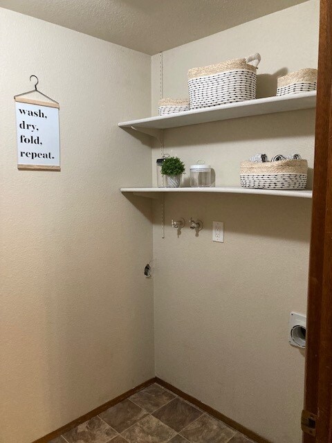 large downstairs powder room with laundry hook ups - 6437 Armar Rd