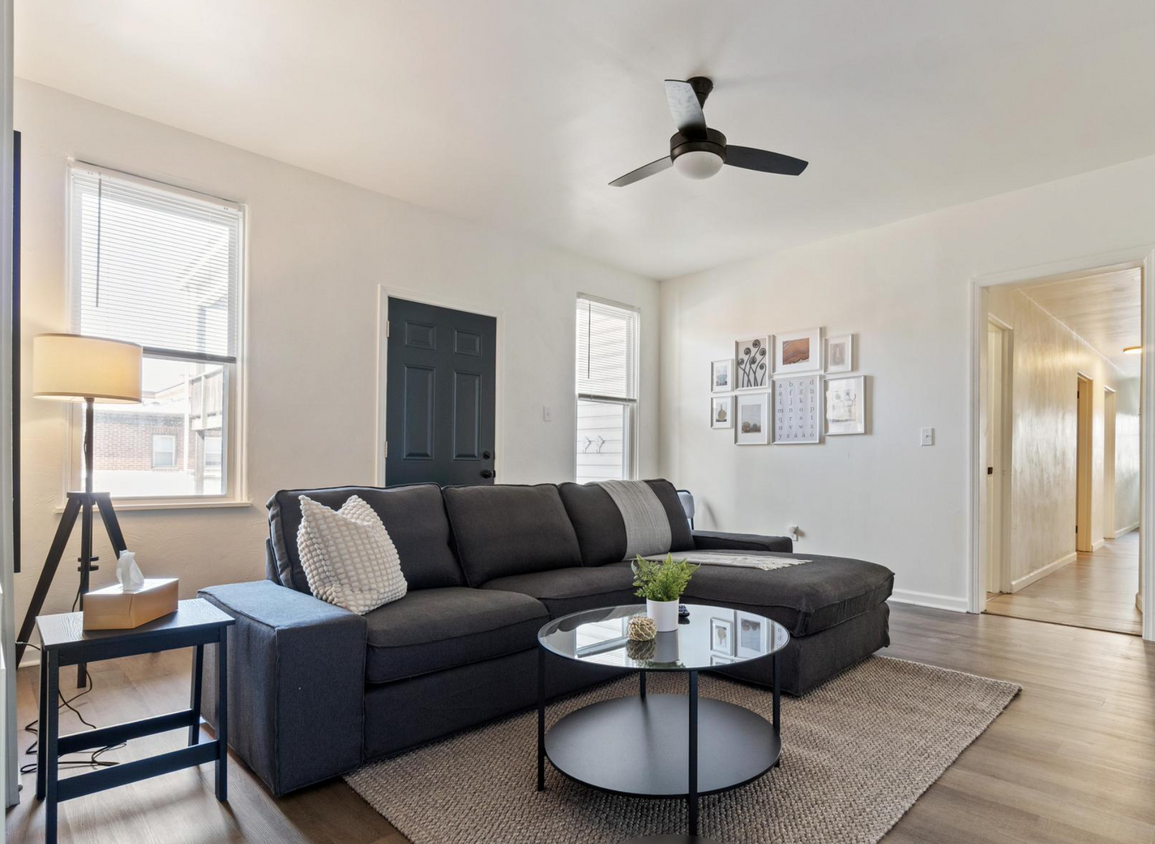 Living room, door to deck - 117 Maple Ter