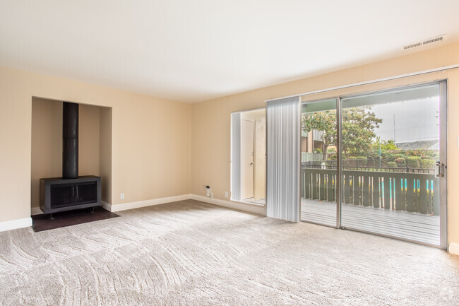 2BR, 1BA - Pinot Living Room with Balcony - Whitman Green