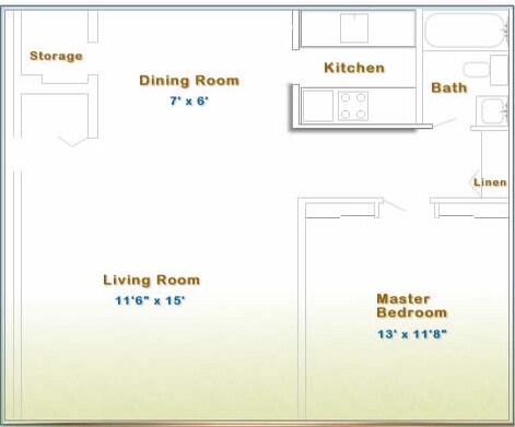 Plano de planta - South Village Apartments