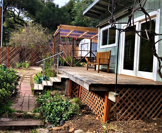 master bedroom wrap around deck and garden - 764 Old Topanga Canyon Rd