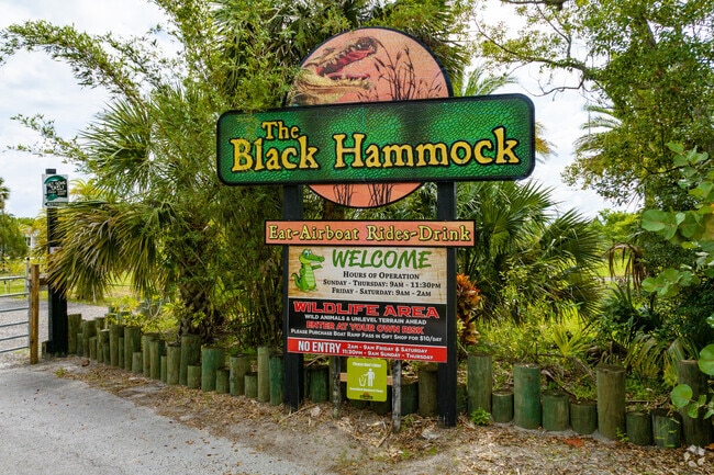 The Black Hammock in Oviedo features a restaurant, gift shop, live gators to feed and airboat rides.