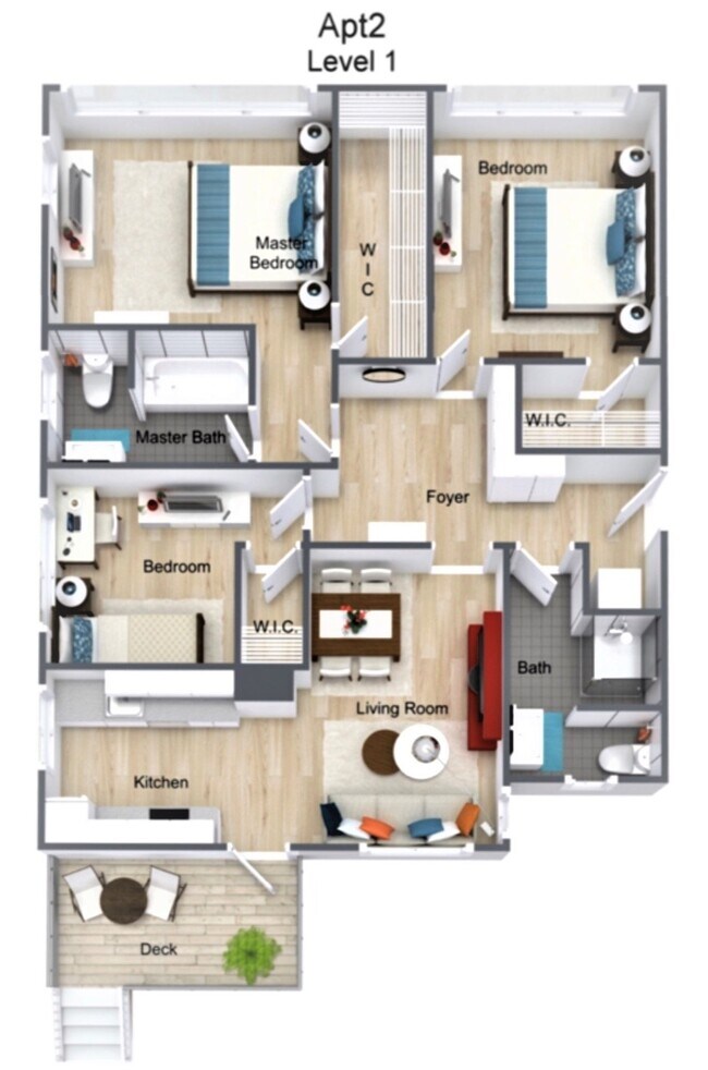 3D Floor Plan with furniture placing ideas - 990 34th St
