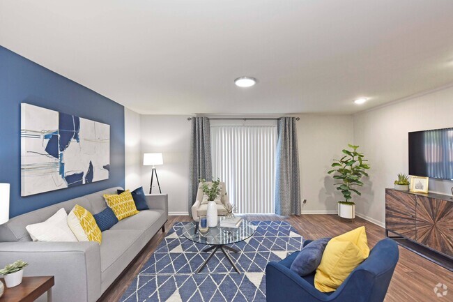 Living Room with Hardwood-Style Flooring - The Nelson