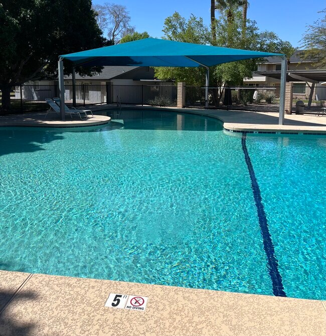 Eastwood Townhomes Gran piscina cerrada de 3 a 12 pies de profundidad con área sombreada para niños - 4444 E Belleview St