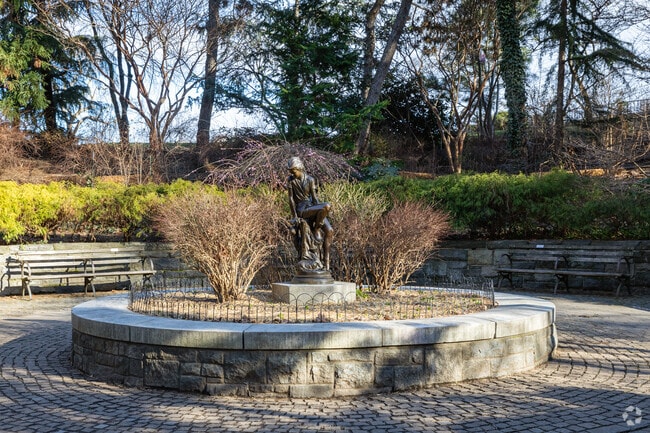 Carl Schurz Park showcases a donated statue to the City of New York.