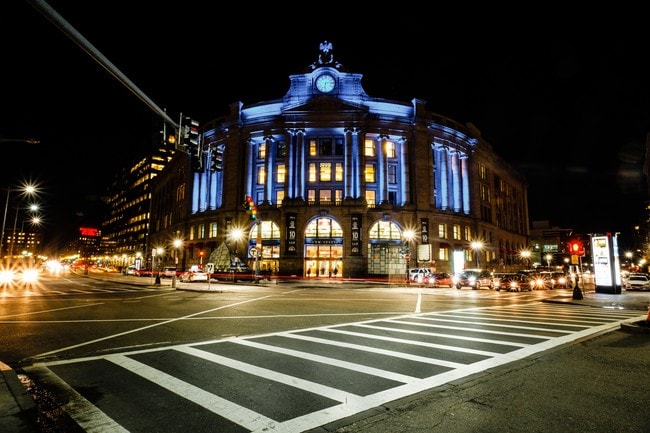 South Station's evening lights