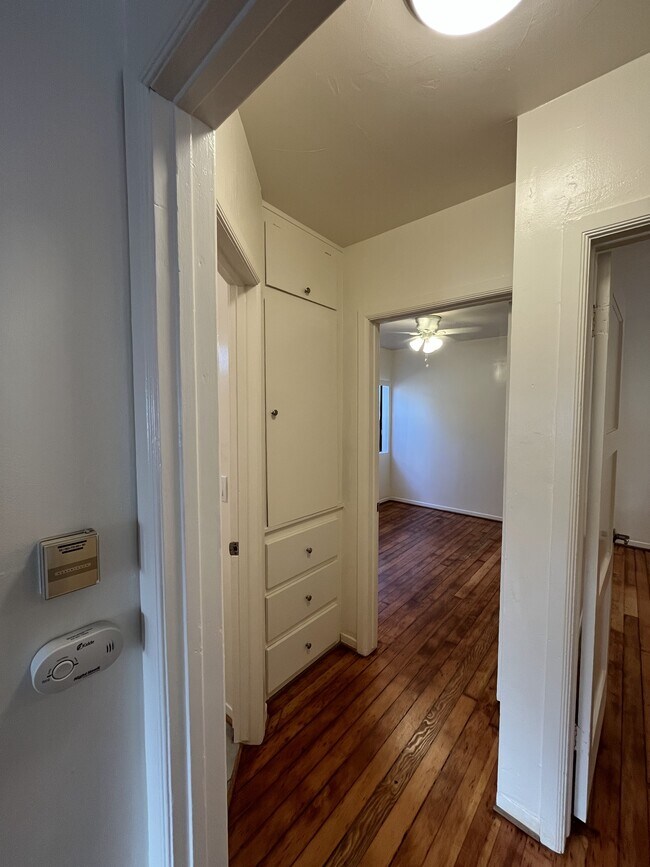 Hallway with built-in linen closet - 256 17th St