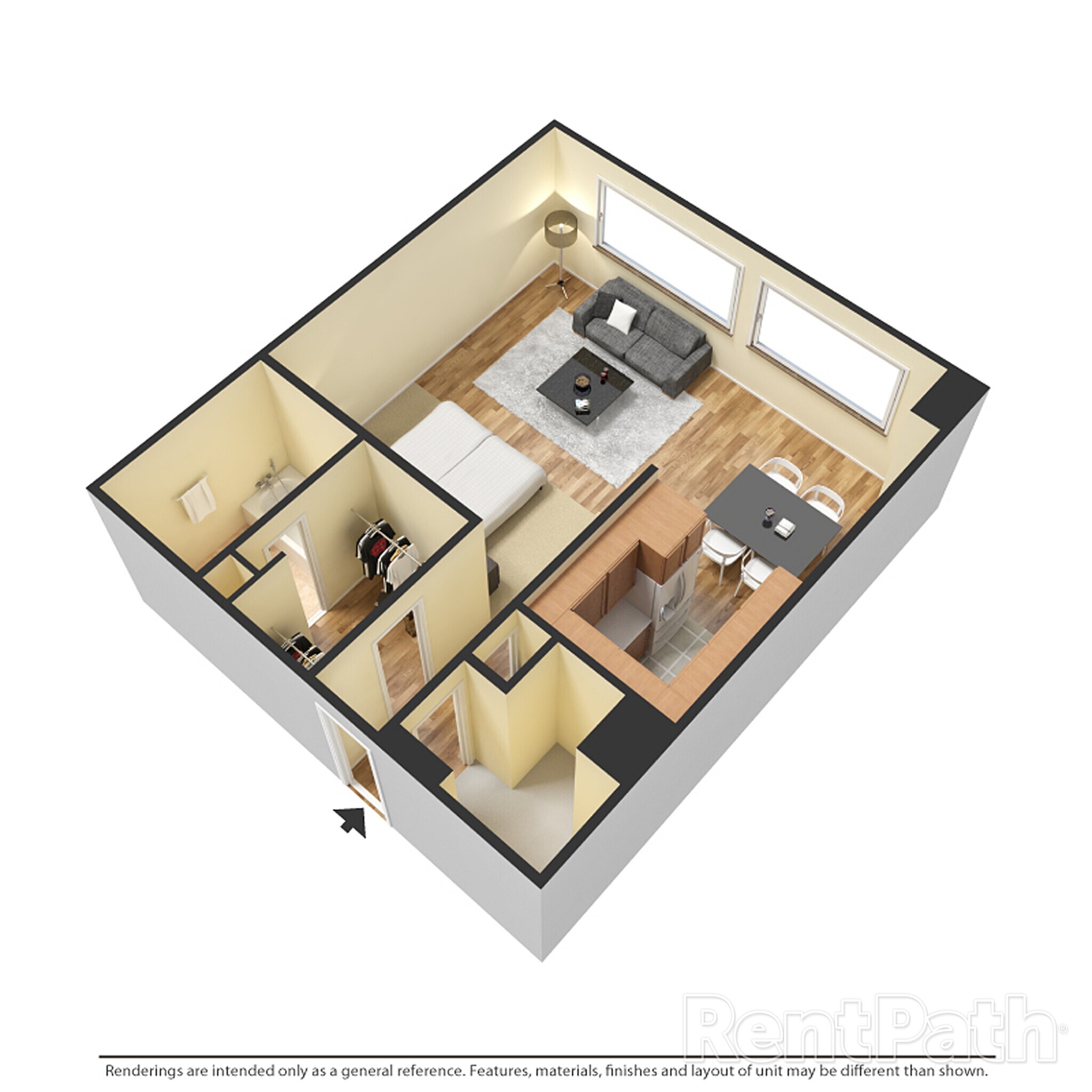 Marine Towers West – 0E1A - Efficiency, 1 Bath