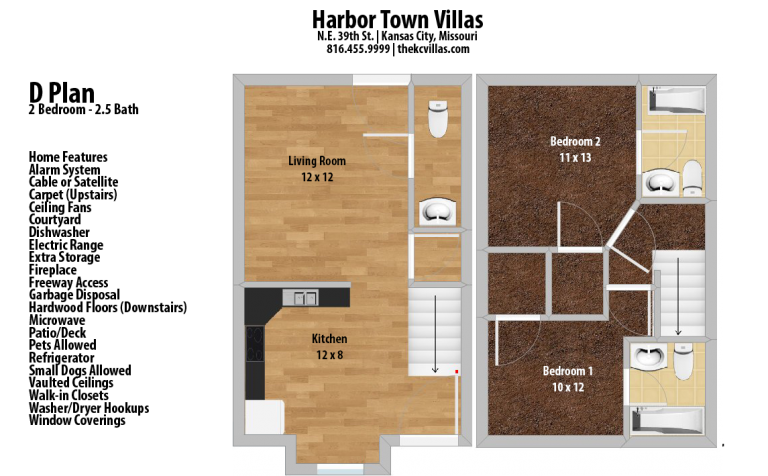 "D" floor plan 2 bedroom 2.5 bathroom - 1304A NE 39th St