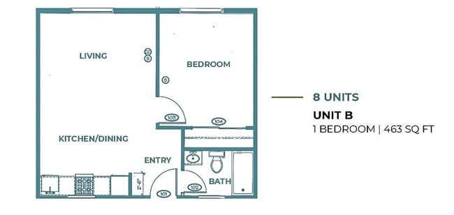 Sage (1 BR) 463 Sq. Ft. - The Laurel Residences on Main