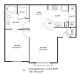 1 bedroom,  1 bathroom