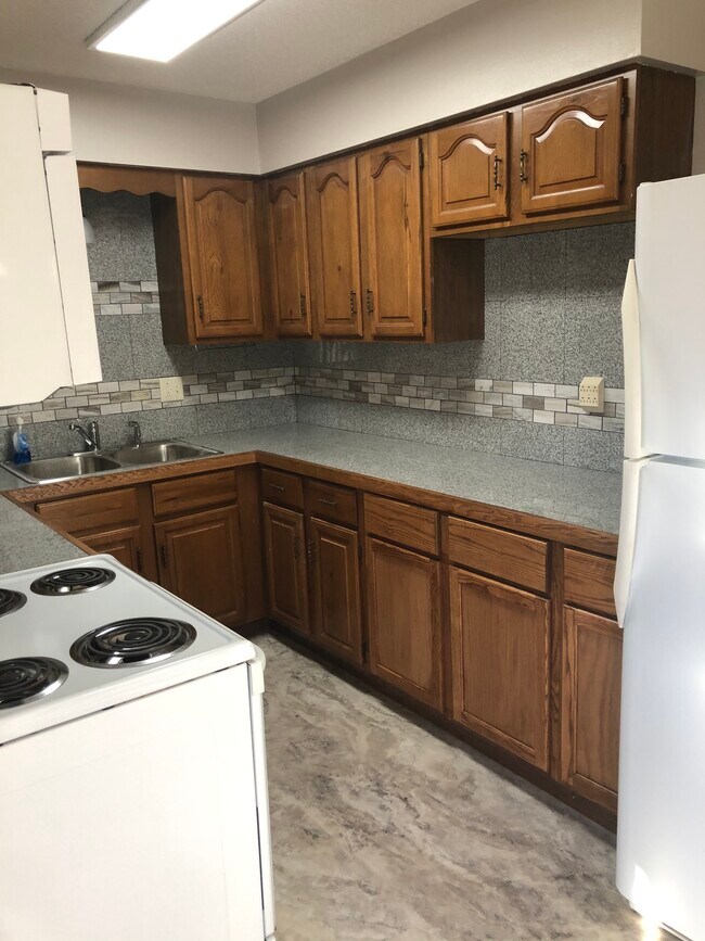 Granite countertops and backsplash. - 410 Central Rd