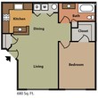 1 Bedroom, 1 Bathroom