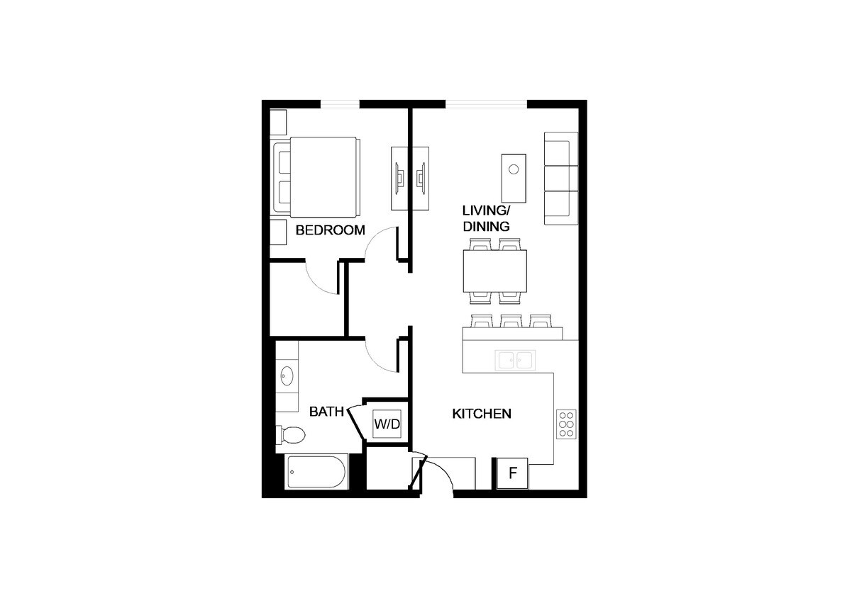 A1 - Un dormitorio 700 pies cuadrados - Riverside Retreat at Federal City – 55+Adults