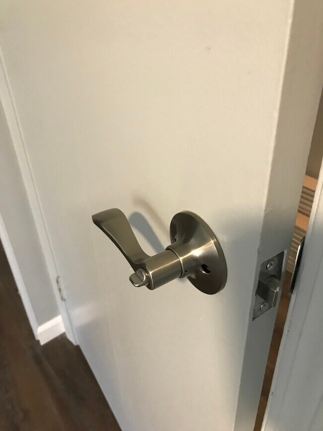 New brushed nickel door hardware - 224 Oxford Plz