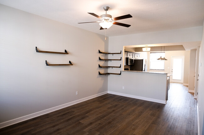 Open concept living space, floating shelves - 1382 Rural Hill Rd