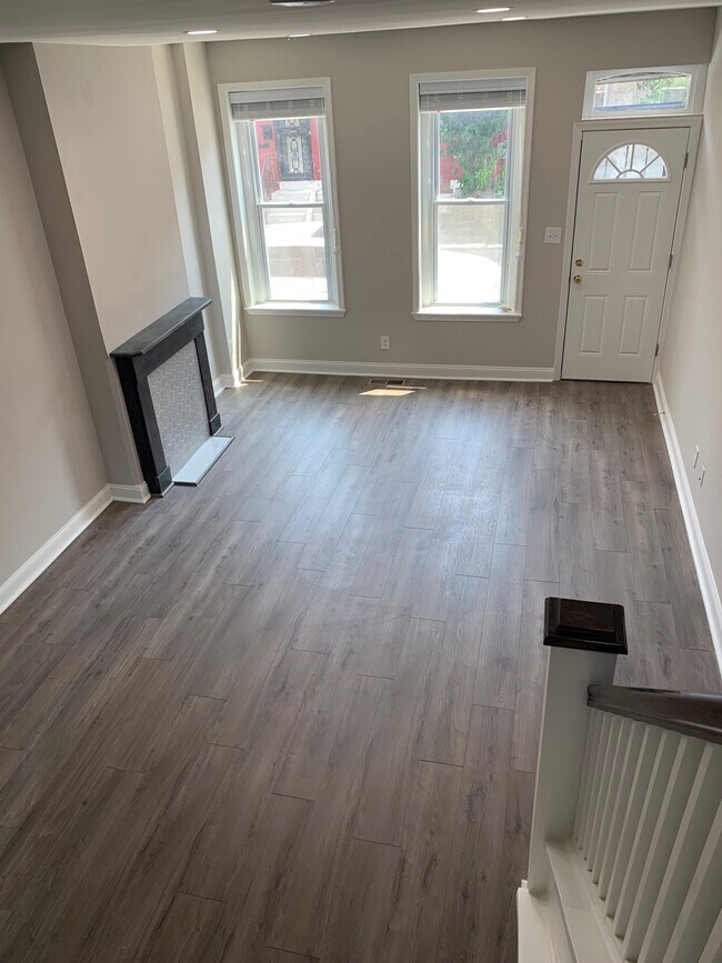 View of Living Area from Stairs - 2445 Sharswood St