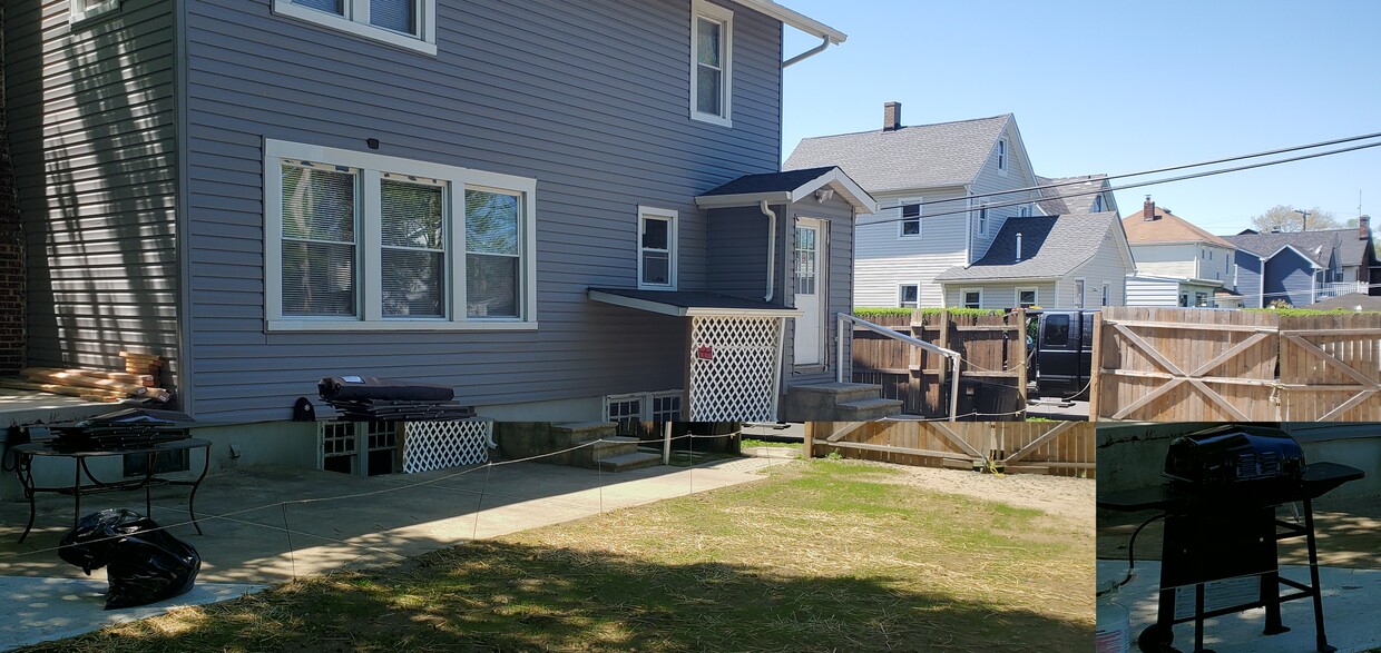 Rear patio with entrance - 149 Rockwell Ave