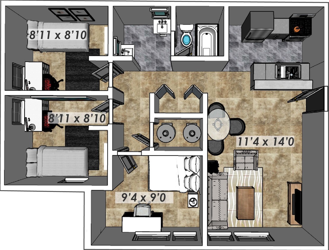 Apt Layout - 1 Penner Pl