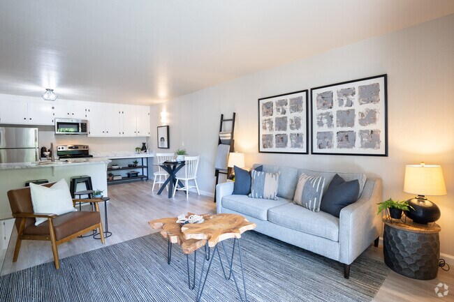 1BR, 1BA - Modelo de un dormitorio - Sala de estar - The Morgan Apartments