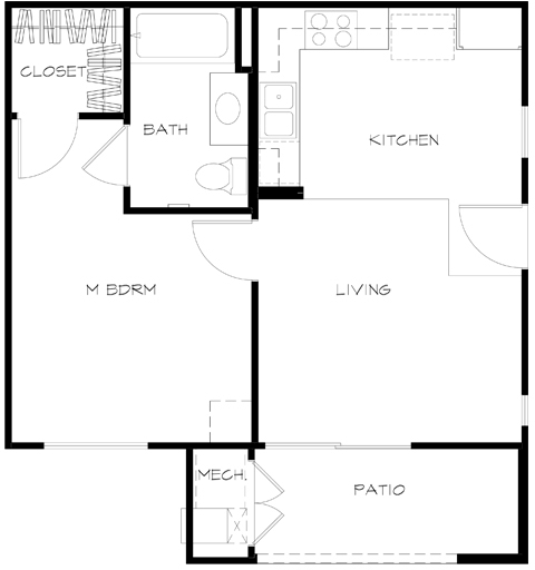 Apartamento A - Jasmine at Founders Village Senior Housing