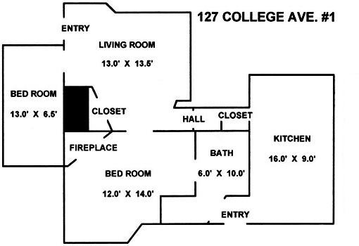 Floor Plan - 127 College Ave