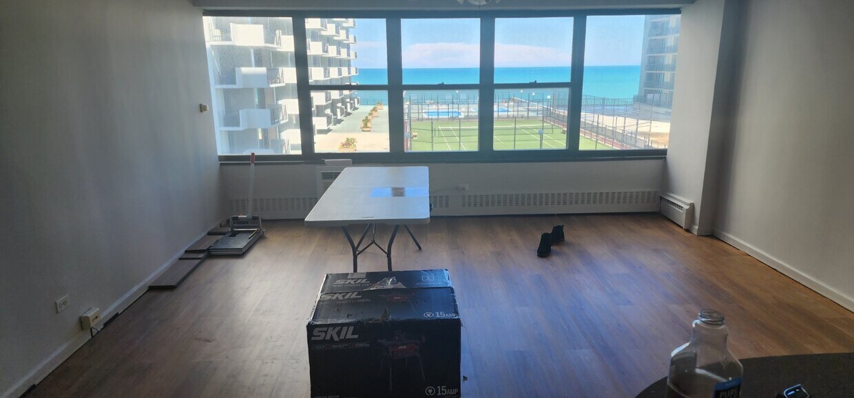 Amazing view towards Lake Michigan (Photo taken while new flooring was getting installed). - 6030 N Sheridan Rd