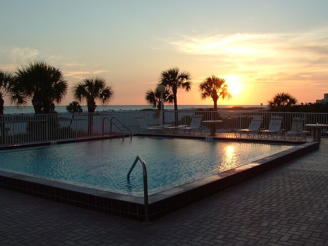 Sunset from pool deck - 11000 Gulf Blvd Apartment