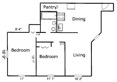 2HAB/1BA - 66 North 9th Street Apartments