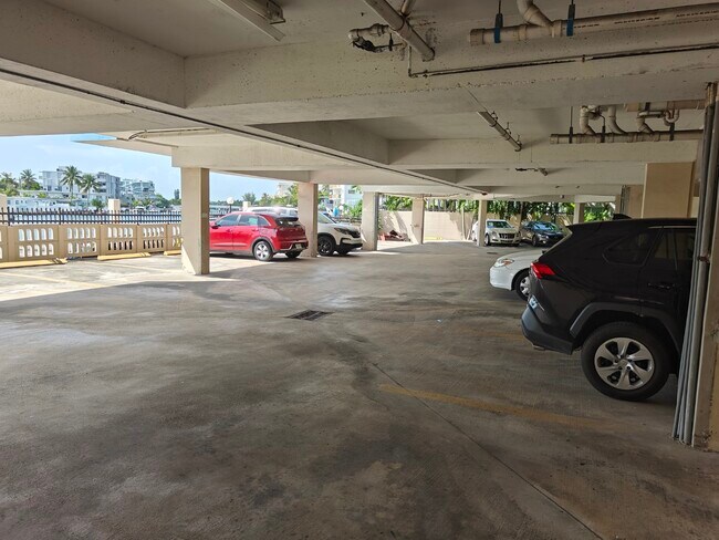 Garage (red car is exact parking spot) - 8100 Byron Ave