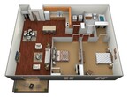 2 Bedroom, 1 Bathroom