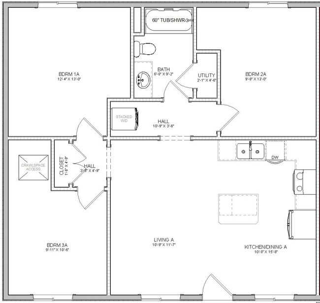 3 BR Floorplan - Eastside Townhomes