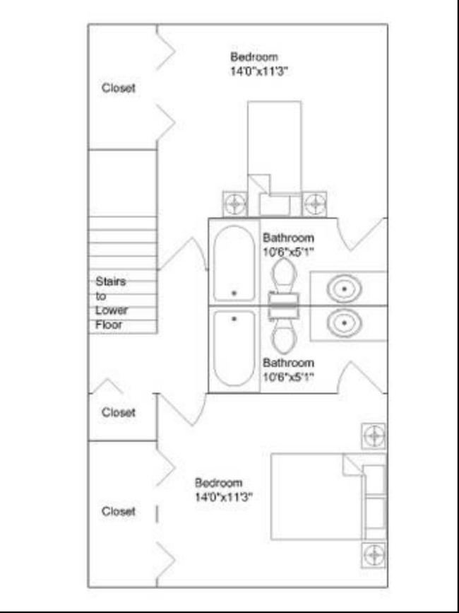 Upstairs Layout - 1110 Erin St