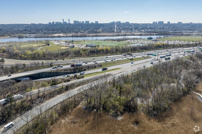 Aerial view of US 80 and US 95 near Ridgefield Park