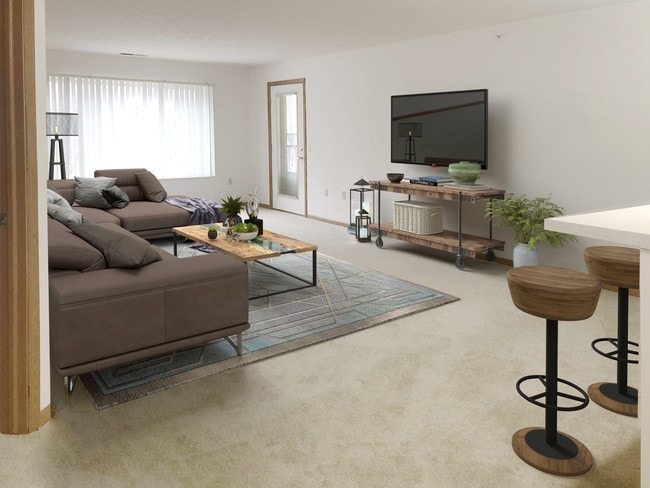 Sala de estar *Practicada virtualmente - Riverwood Estates Apartments