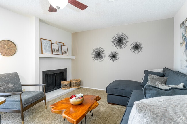 2BR, 2.5BA - 1,040SF - Living Room - Mountain Village Apts.