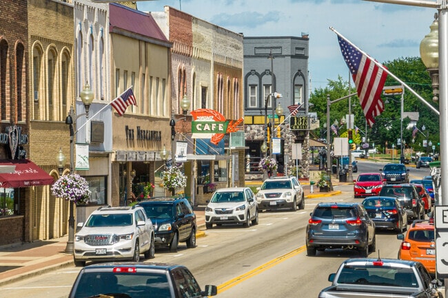 With a highway running through i, historic downtown Portage sees a good amount of daily traffic.