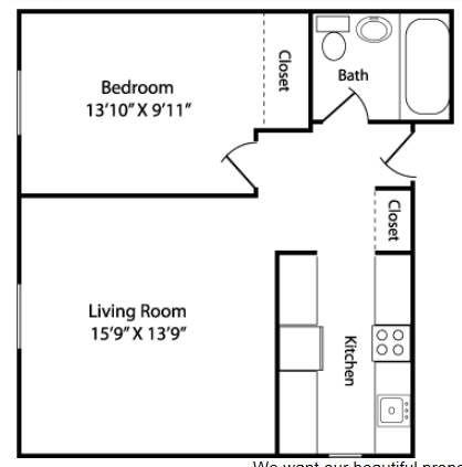 Plano de planta - Burns Apartments